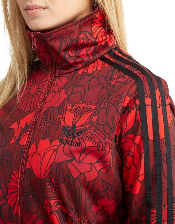 adidas red flower jacket